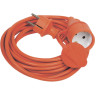 Шнур IEK УШ-01РВ с вилкой и розеткой 2P+PE/5м 3х1,0мм2 IP44 оранжевый - WUP10-05-K09-44